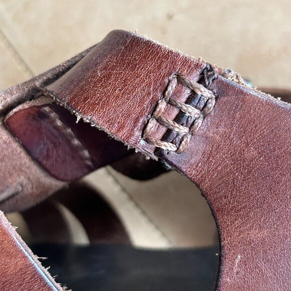 Leather Fisherman Sandals Brown Resort Vacation Italy Made women 9 Tommy Bahama - Picture 11 of 13